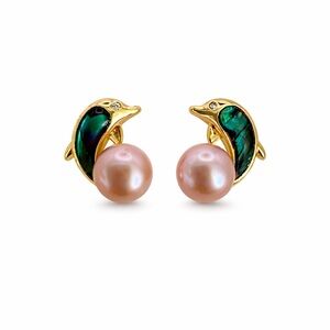 Abalone and Pearl Dolphin Studs